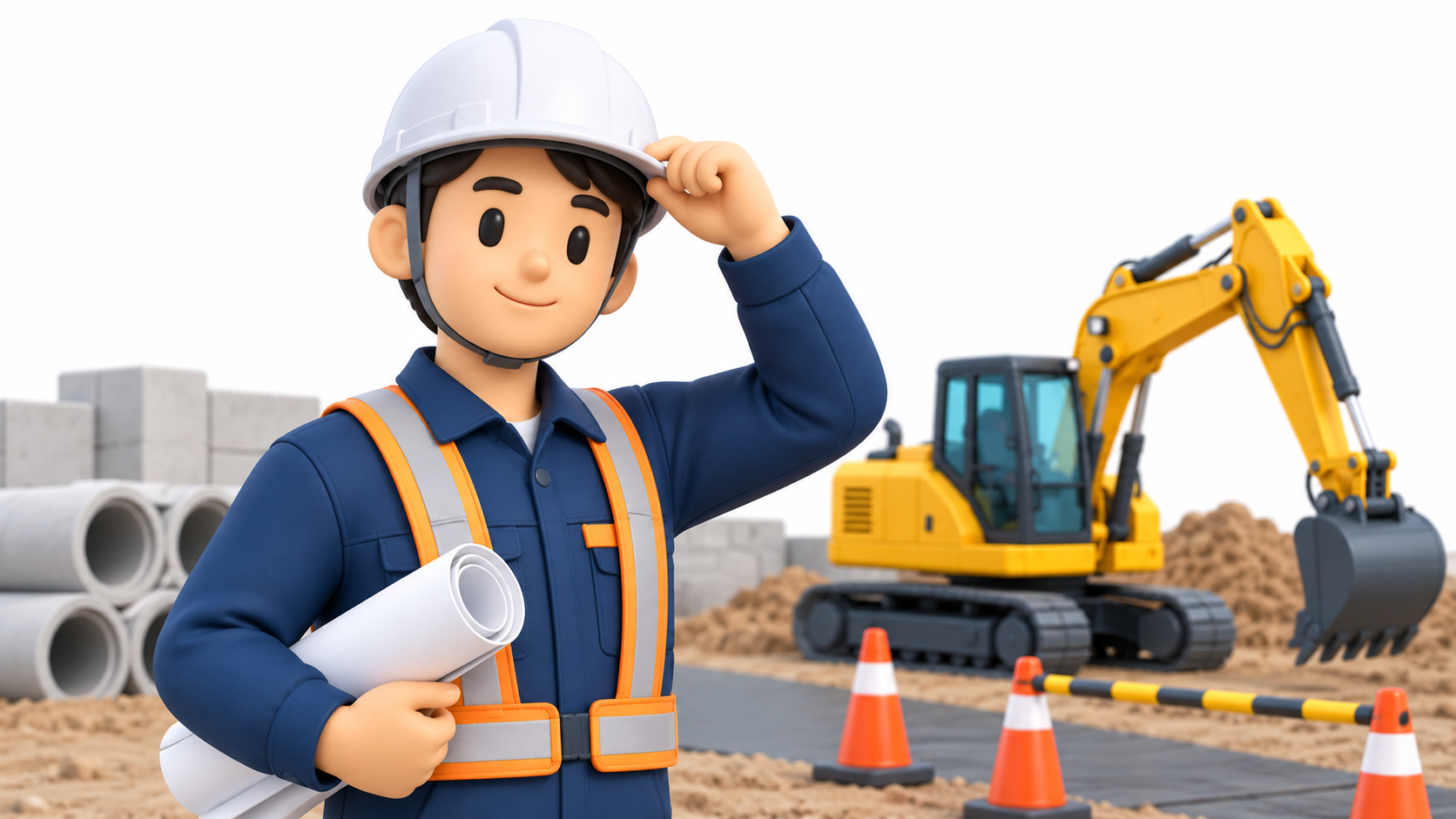 小林工業株式会社で土木の仕事に携わる社員
